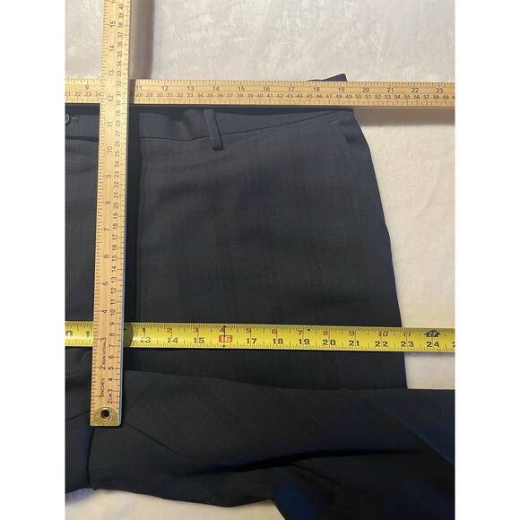 Tommy Hilfiger Mens 46L 38x33 Navy Royal Cobalt Blue Plaid Suit - Picture 14 of 16